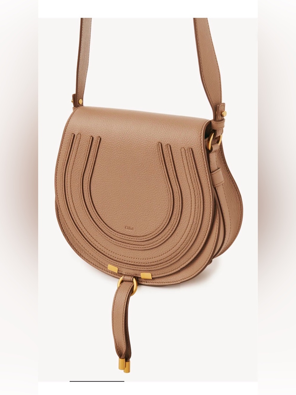 Quiet Luxury Chloe Grained Leather Chic Marcie Crossbody - Picture 12 of 15